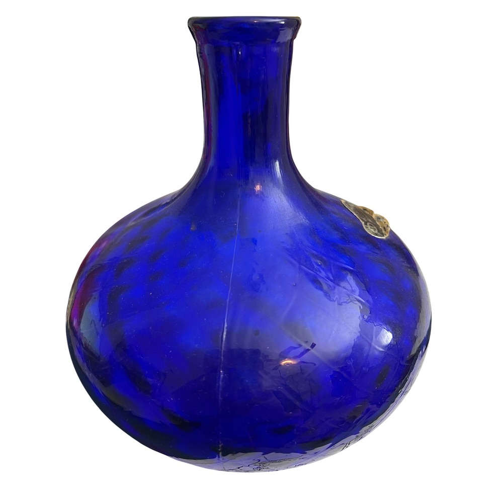 Luminaria Rossina Genuine Empoli Glass Cobalt Blue Diamond Art Vase - Picture 4 of 6